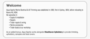 Welcome - Aqua Sparks