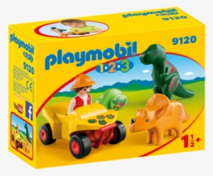 Playmobil 1 - 2 - 3 9120 - Explorer With Dinos - Playmobil 9120