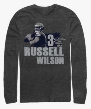 Russell Wilson Fanprint Russell Wilson Png - Long-sleeved T-shirt