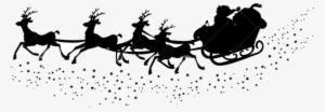 Santa Sleigh Silhouette Png - Christmas Background Pillow Case
