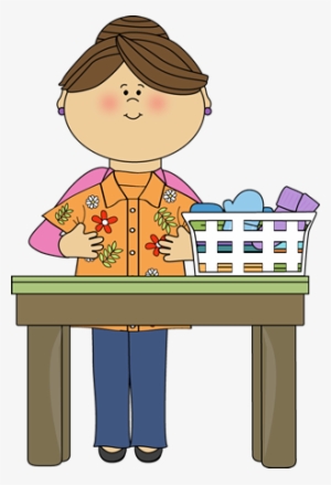 Mom Folding Laundry - Mom Folding Laundry Clipart