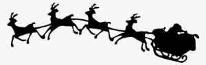 Santa Sleigh Silhouette Png - Santa In Sleigh Silhouette Transparent Png