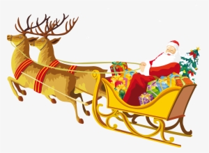 Santa Sleigh Png - Santa Claus Reindeer Png
