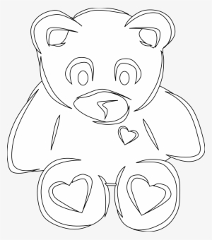 Teddy Bear Clip Art Black And White - Black And White Teddy Bear Drawing