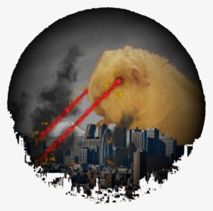 Guinea Pig Attacking Tokyo With Laser Eyes - National Diet Building