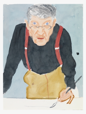 <em>self Portrait With Red Braces</em>, 2003, David - David Hockney Domestic Scene