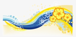 Abstract Stock Vector Free Download - Flower Wall Mural - Yellow & Blue