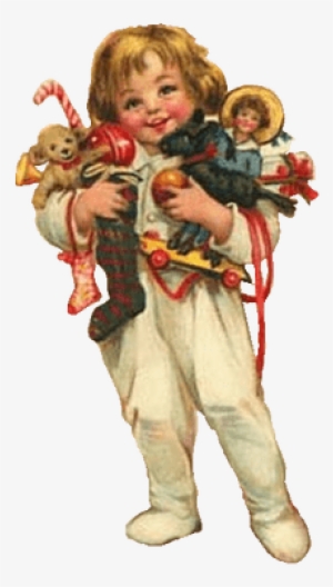 Child With Vintage Toys - Christmas Cards