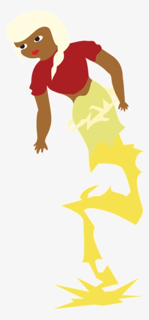 Girl With The Power Of Lightning Lightning Superpower - Skateboarding