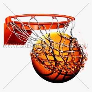 Banner Royalty Free Library Flameing Free Download - Basket Ball With Net Png