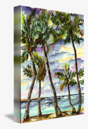 "bahamas Beach Palms" By Ginette Callaway - Beach And Palms Tropical Watercolor Painting