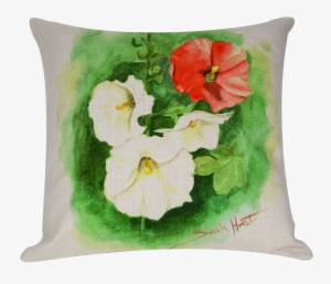 Hollyhock Throw Pillow 18"x18" - Cushion