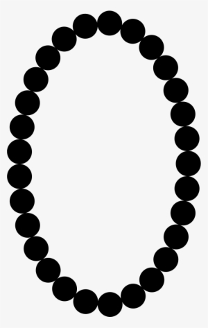 Pearls Necklace Oval Frame Shape Comments - Mardi Gras Beads Silhouette