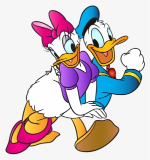 Daisy And Duck Free Clip Art Black And White - Donald Duck Png