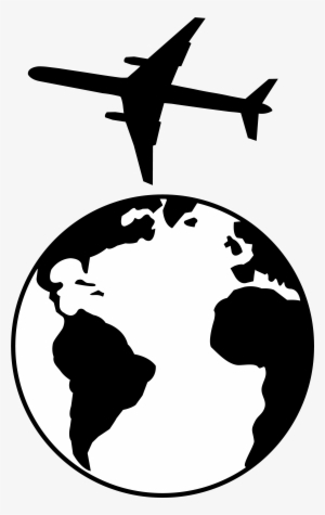 Airplane Clipart Black And White - Earth Clip Art Black And White