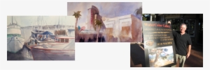 Watercolor Gallery At Laguna Beach Collage - Painting