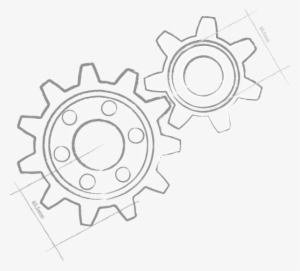 Drawn Gears Logo - Gears Drawing Easy