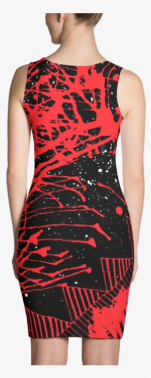 Beautiful Black & Red Paint Splash Patterned Dress