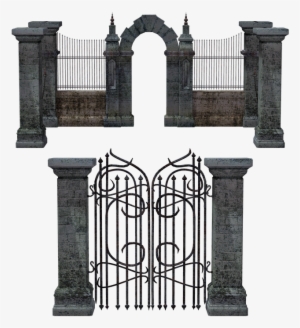 Gate, Portal, Entrance, Fence, Iron, Stone, Mausoleum - Nothing To Ghost About: Witch Woods Funeral Home