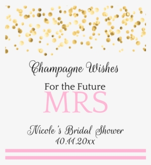Wedding Champagne Label - Gold Confetti Transparent Background