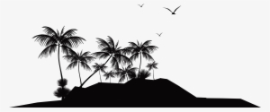 Tropical Island Silhouette Png Clip Art - Island Silhouette Png
