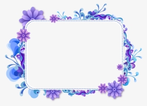 Blue Flower Clipart Top Border - Frame Hd Images Png