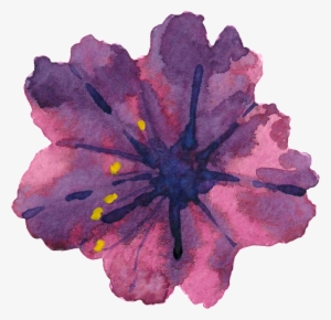 Este Gráficos Es Pintado A Mano De Purple Hibiscus - Portable Network Graphics