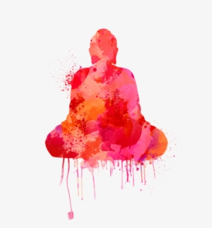 Click And Drag To Re-position The Image, If Desired - Red Buddha Watercolor Art Art Print - Mini
