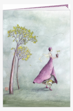 Gaelle "plant A Tree" - Klappkarte Gaëlle Boissonnard - Frau Mit Blumentopf,