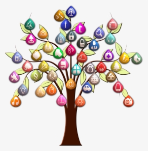Social Media Icon Tree Png - Social Media App Tree