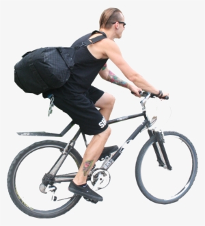 People Cutouts - - People On Bicycle Png