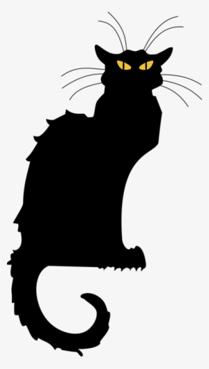 Illustrated Silhouette Of A Black Cat With A Transparent - Chat Noir Cat