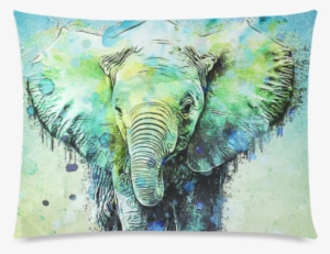 Watercolor Elephant Custom Picture Pillow Cases 20"x26" - Watercolor Elephant
