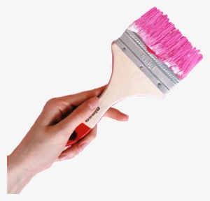 Hand Holding Paint Brush Paintbrush Painting Pink Free - Pink Paint Brush Png