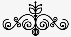 Floral Design With Vines And Swirls Vector - Flower Design Icon Png