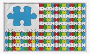 Autism Awareness Puzzle Pieces Flag - Autism Flag