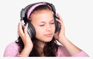 Girl Listening Music With Headphones Png Image - English Listening