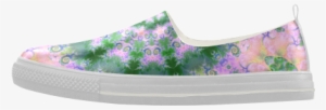 Rose Pink Green Explosion Of Flowers Mandala Apus Slip-on - Slip-on Shoe