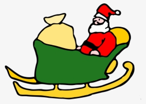 Santa In His Sleigh Clipart Png