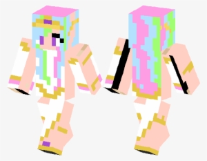 Princess Celestia From My Little Pony But As A Human - Minecraft Blue Bear Skin Girl