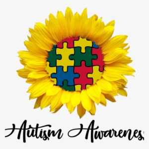 Sunflower Autism Awareness Ladies Long Sleeve - Sunflower Png Free Download