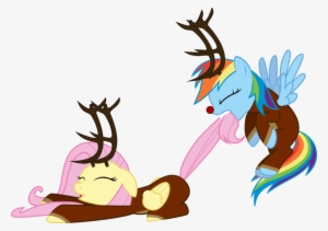 Twas The Night Before Hearths Warming Scene By Sakatagintoki117 - Mlp Fluttershy Rudolph