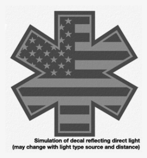 Decal Flag Star Of Life Black Reflective 2" - Lienz Krone