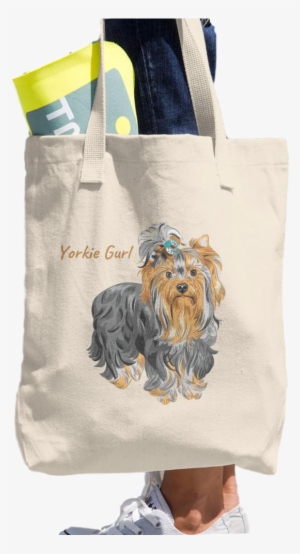 Yorkie Gurl Cotton Tote Bag