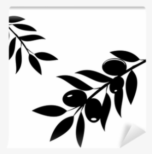 Vector Olive Branches Silhouettes Wall Mural • Pixers® - Olive Branch Silhouette Vector