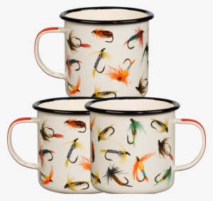 Enamel Mug With Flies - Hook Line And Sinker Cup