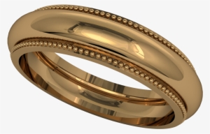 18ct Yellow Gold Wedding Band With Milgrain Detail - Engagement Ring