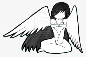Weeping Angel Cliparts - Anime Angel Black And White
