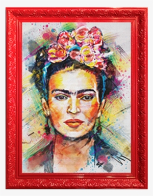 Quadro Retrô Frida Kahlo Colors Vermelho - Frida Kahlo