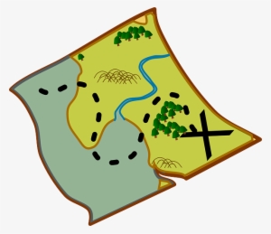 Scroll, Simple, Map, Cartoon, Template, Compass, Road - Treasure Map Clip Art